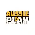 Aussie Play Casino logo with bold, stylized text in yellow and white.