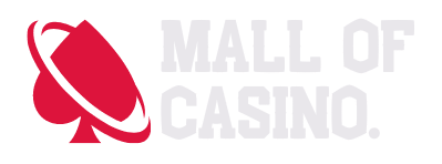 A stylized red spade with a circular orbit line is paired with the text “MALL OF CASINO” in uppercase letters. The spade symbolizes a classic casino card suit, while the orbit line suggests a modern, dynamic approach. The text is bold, reinforcing the brand’s presence and reliability in the online casino industry.