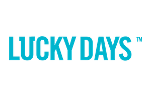 Lucky Days Casino logo in bright turquoise letters.