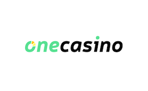 OneCasino logo featuring a green and black stylized text on a white background.