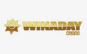 The logo of Winaday Casino features a stylized sun emblem in gold with the text “WINADAY” in capital letters to the right of it, also in gold. Below “WINADAY,” the word “CASINO” is written in smaller, gold capital letters.