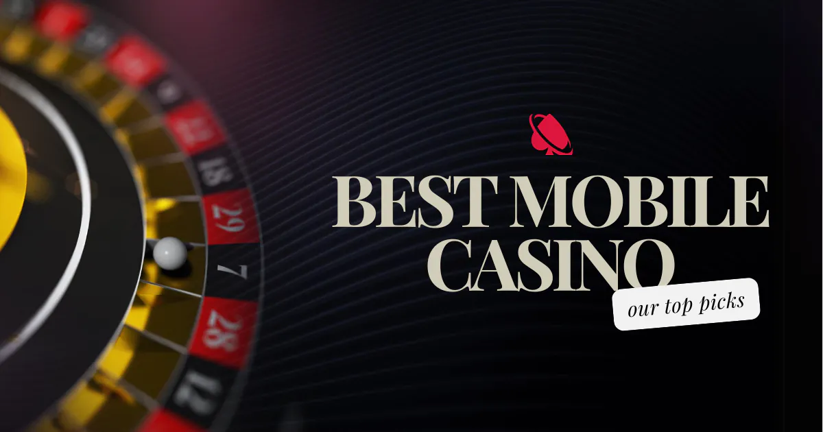 Best Mobile Casino our top picks’ text overlay on a background with a roulette wheel and the Mall of Casino logo.