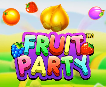 A vibrant and colorful logo with the text “Fruit Party” in bold, multicolored letters. Various fruits like strawberries, grapes, and oranges float around the title on a soft, gradient background.